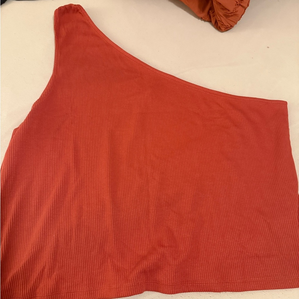 One shoulder j crew tank